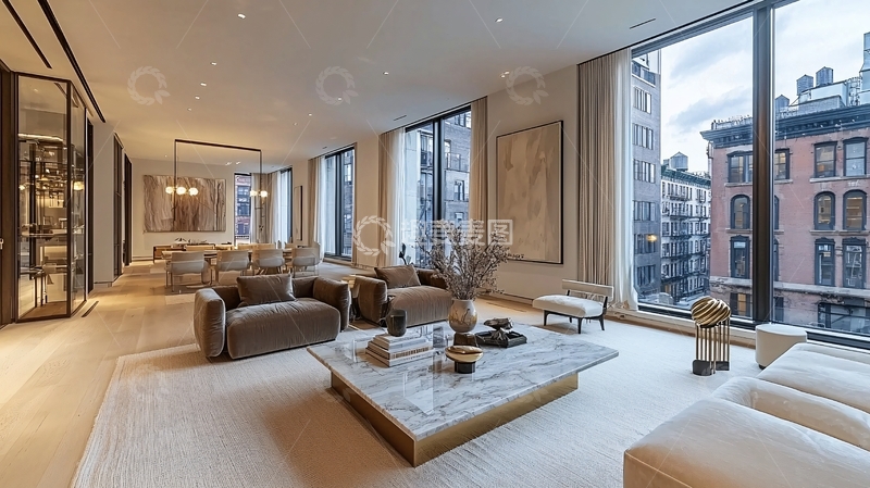 高清大图下载【趣麦麦图】现代风格宽敞客厅