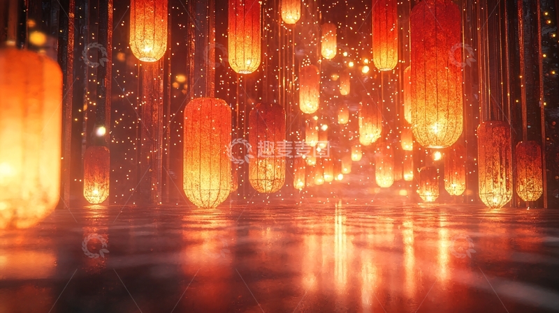 高清大图下载【趣麦麦图】悬挂灯笼梦幻场景