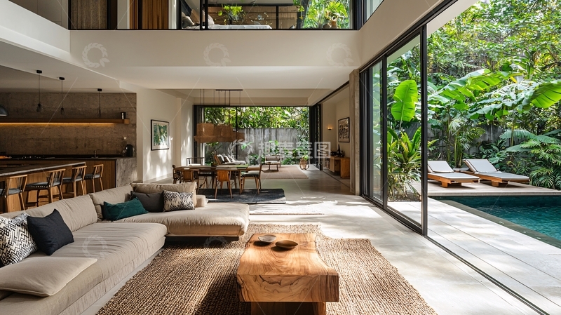 高清大图下载【趣麦麦图】现代简约别墅客厅