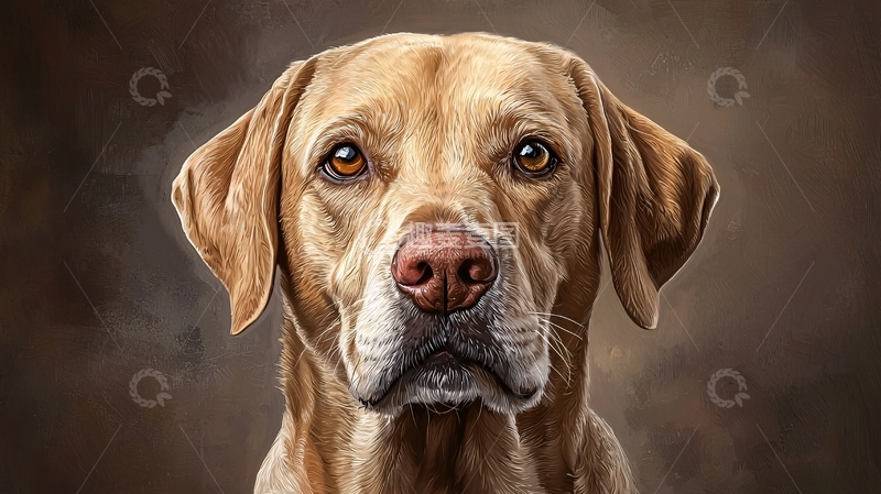 高清大图下载【趣麦麦图】拉布拉多犬写实肖像