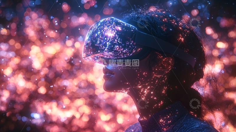高清大图下载【趣麦麦图】未来科技感女性VR头显