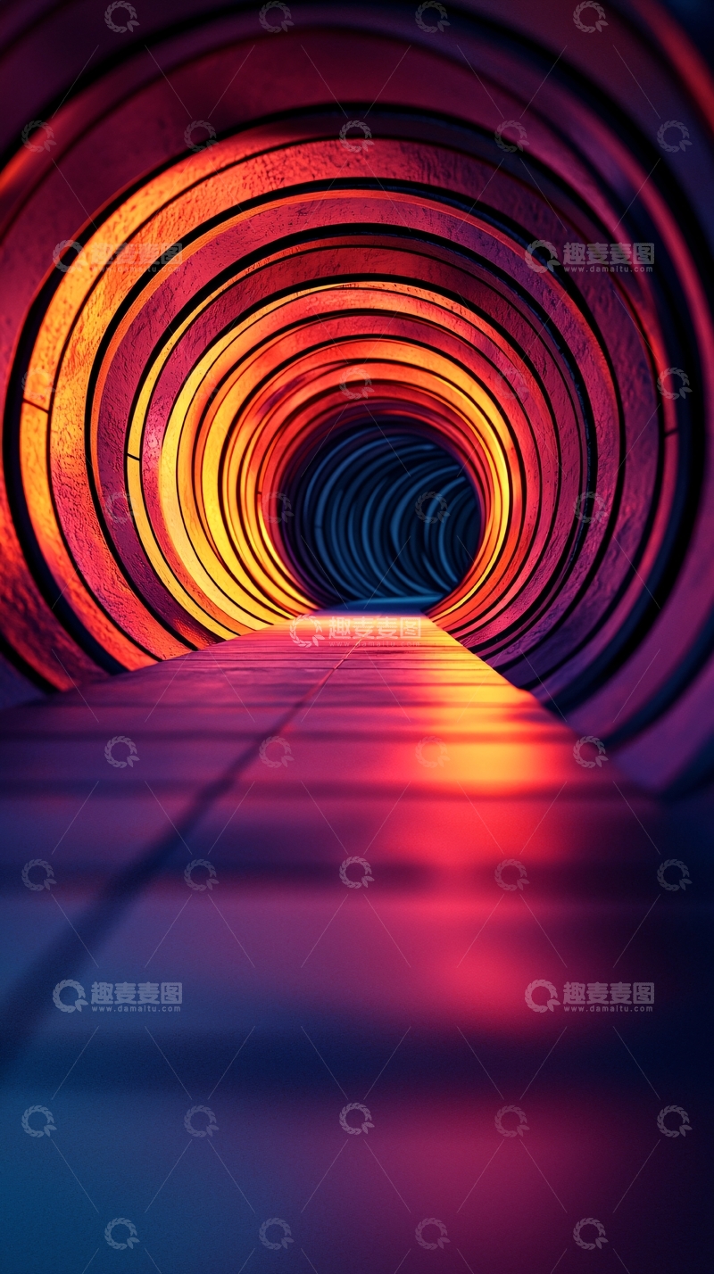 高清大图下载【趣麦麦图】迷幻圆形隧道
