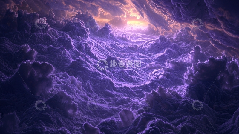 高清大图下载【趣麦麦图】紫色云海1