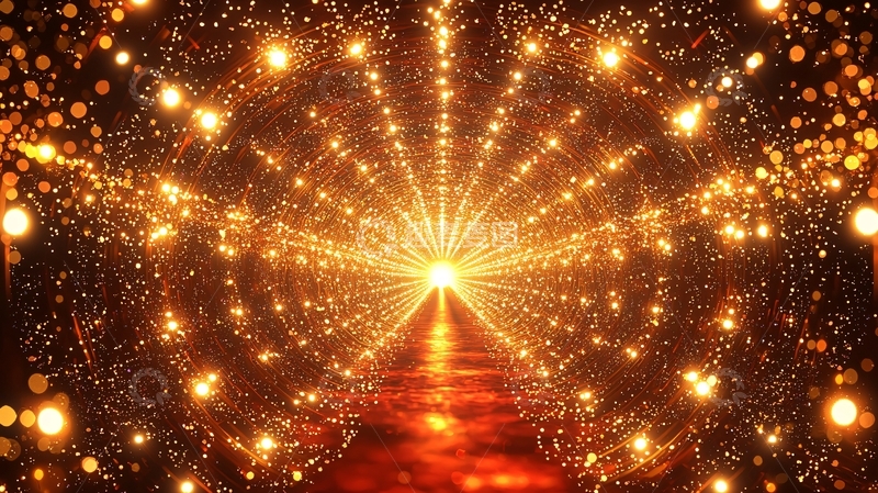 高清大图下载【趣麦麦图】金色光芒隧道