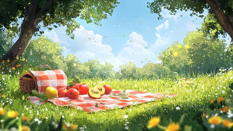 高清大图下载【趣麦麦图】阳光下的野餐