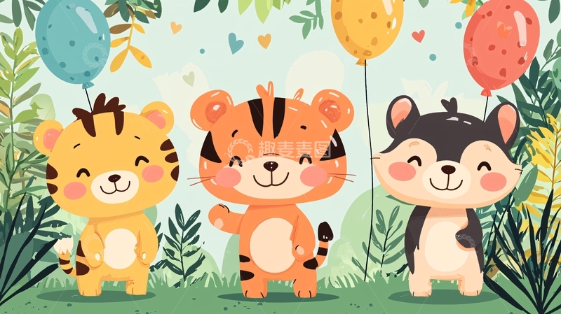 高清大图下载【趣麦麦图】卡通老虎