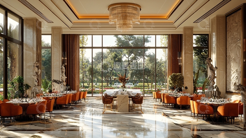 高清大图下载【趣麦麦图】豪华餐厅内部空间