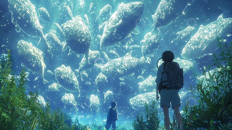 高清大图下载【趣麦麦图】梦幻般的水中鱼群