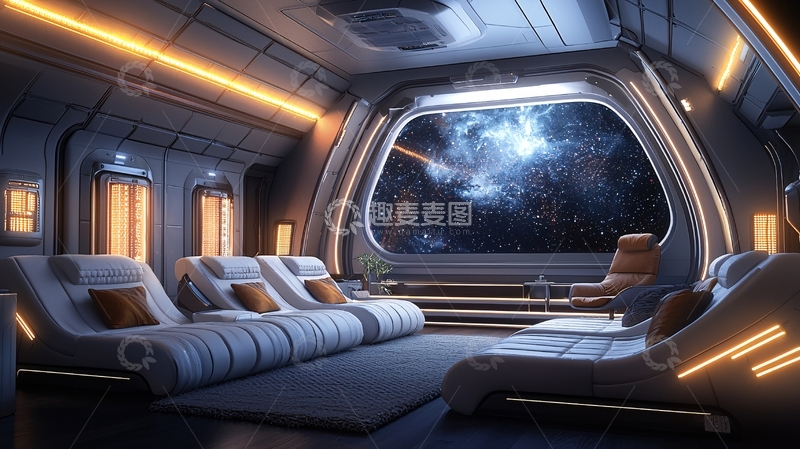 高清大图下载【趣麦麦图】太空飞船豪华休息室