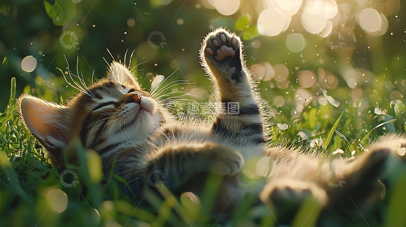 高清大图下载【趣麦麦图】阳光下的小猫