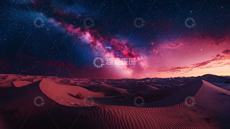 高清大图下载【趣麦麦图】沙漠星空