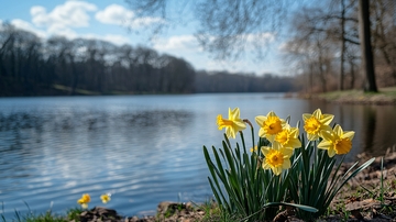 春日湖边水仙花