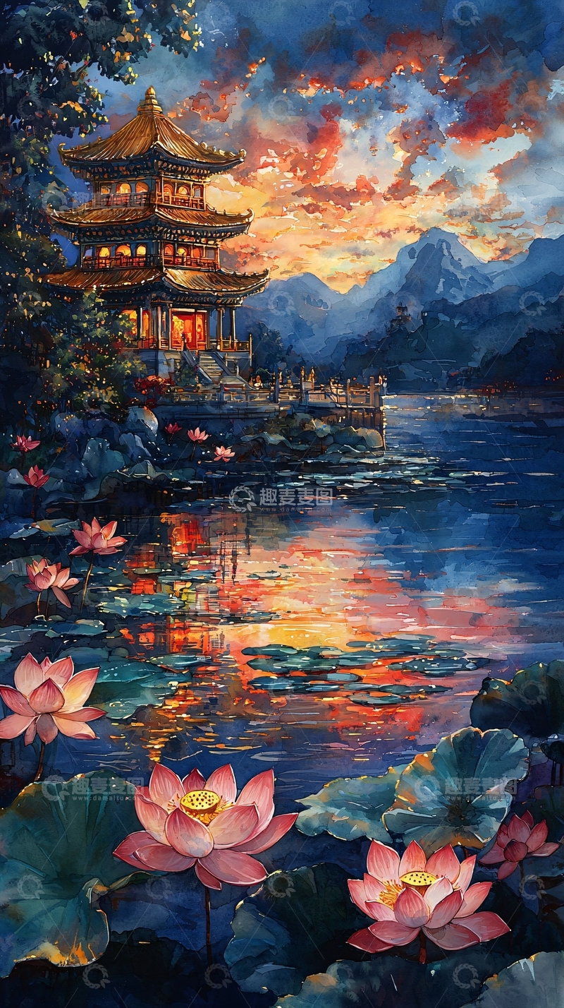 高清大图下载【趣麦麦图】古风水墨