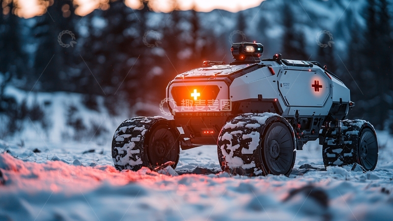 高清大图下载【趣麦麦图】雪地机器人