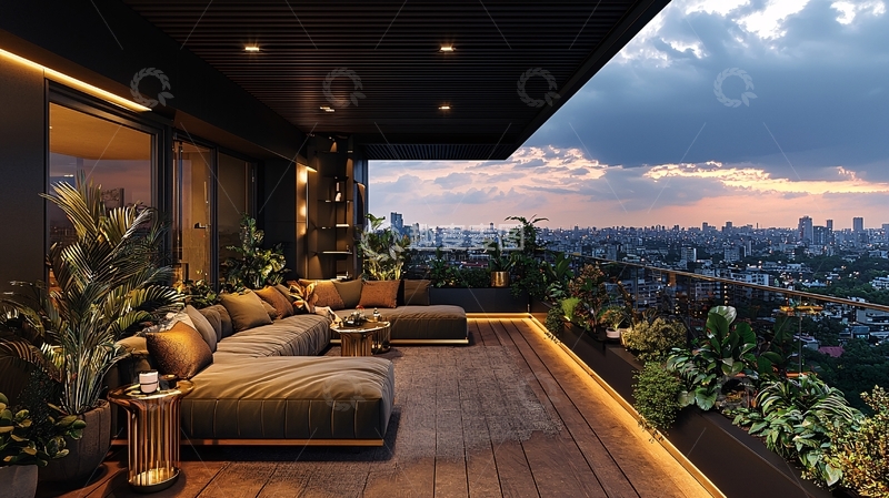 高清大图下载【趣麦麦图】夜景阳台29