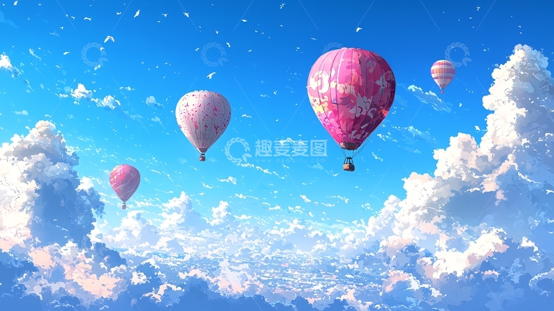 高清大图下载【趣麦麦图】热气球
