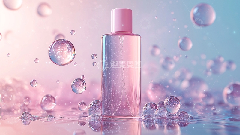 高清大图下载【趣麦麦图】粉色瓶身护肤品