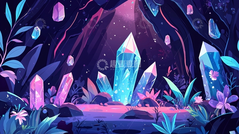 高清大图下载【趣麦麦图】-梦幻水晶洞穴