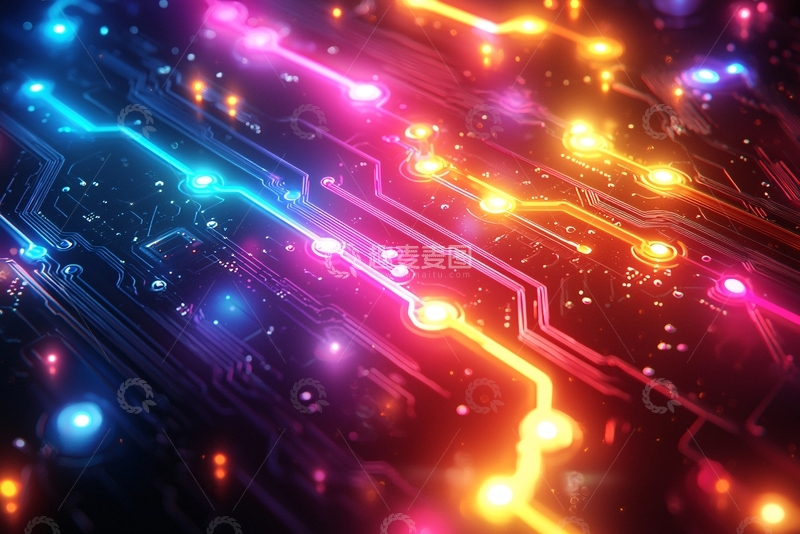 高清大图下载【趣麦麦图】炫彩电路板