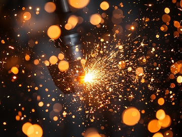 激光切割金属产生的火花
