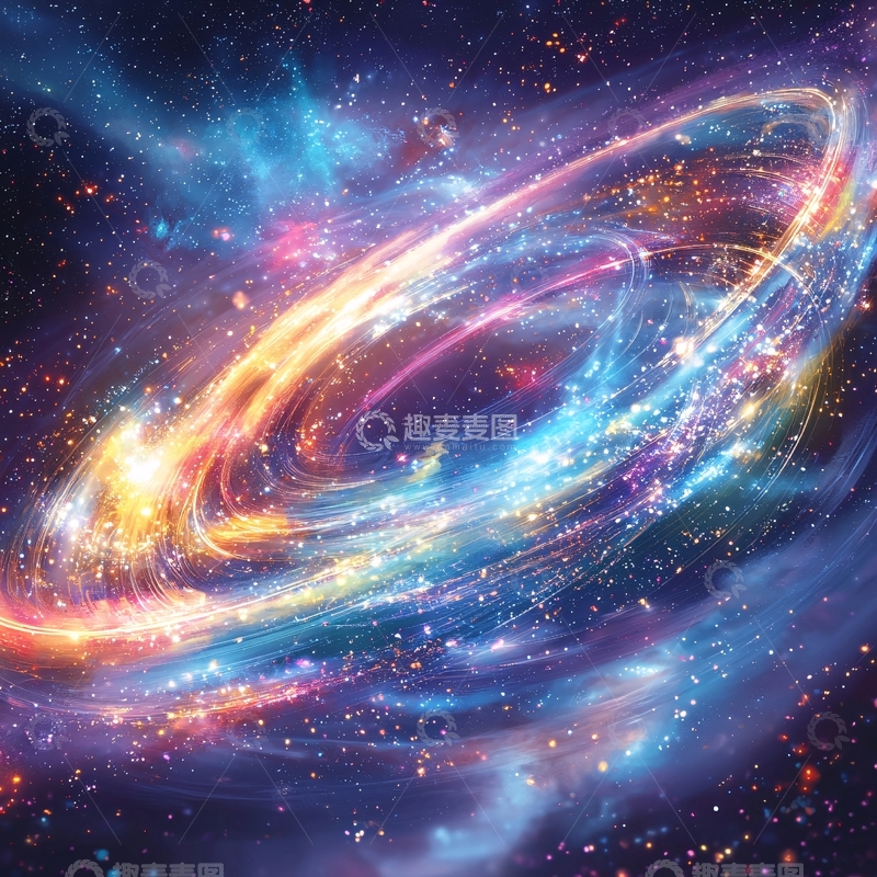 高清大图下载【趣麦麦图】星云环绕的宇宙星系