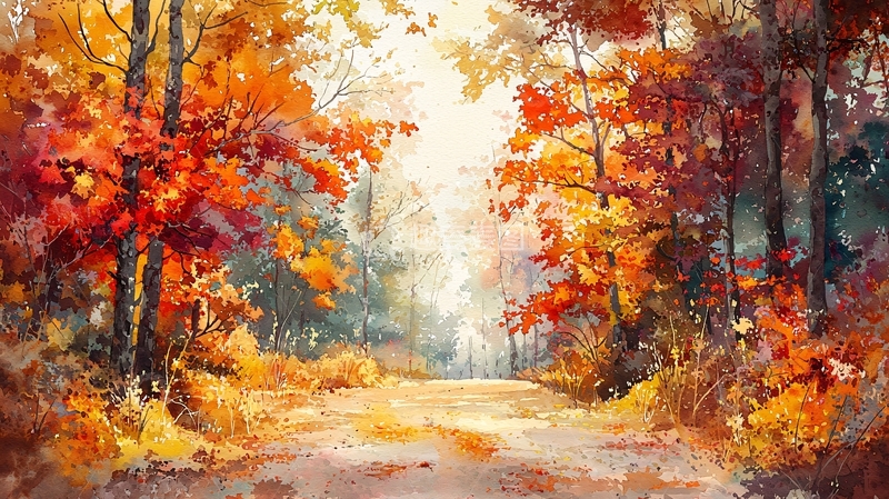 高清大图下载【趣麦麦图】秋日森林小路