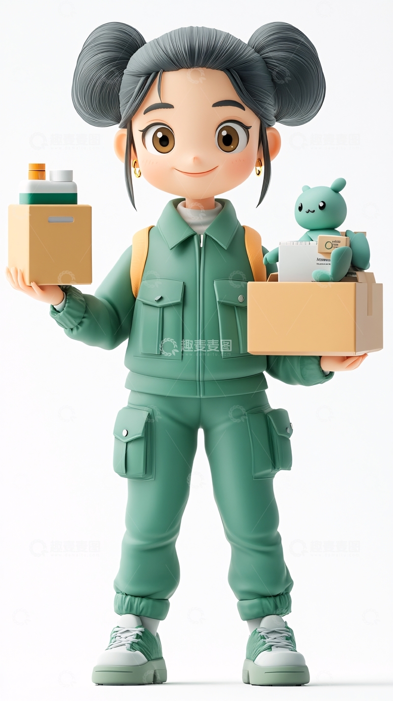 高清大图下载【趣麦麦图】卡通女孩53