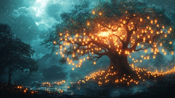 梦幻夜光树