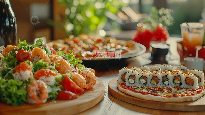 高清大图下载【趣麦麦图】丰盛的西式餐饮美食