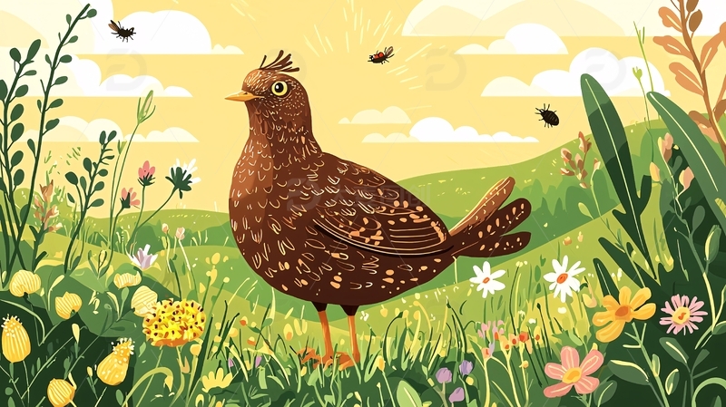 灵巧的松鸡贴纸