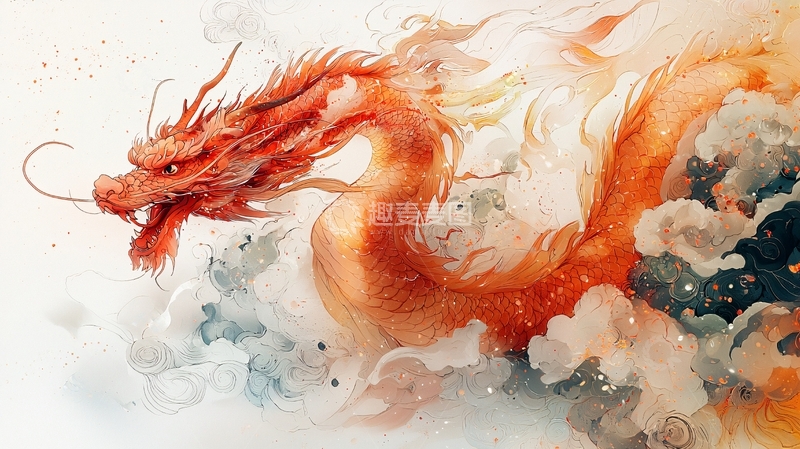 高清大图下载【趣麦麦图】水墨画龙