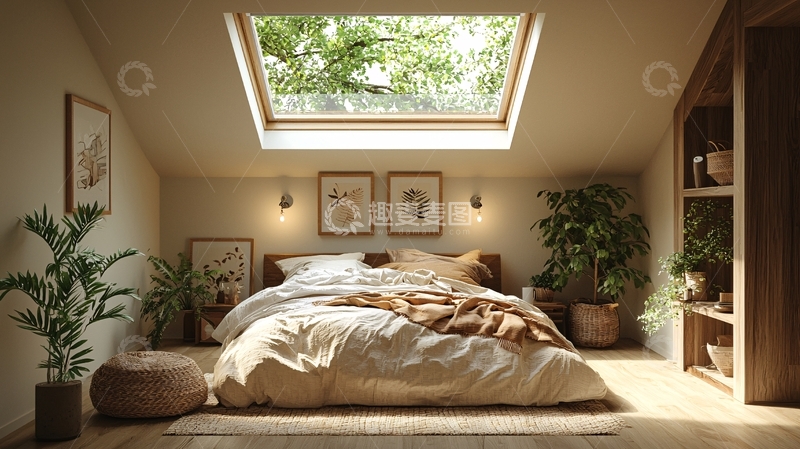 高清大图下载【趣麦麦图】舒适阁楼卧室