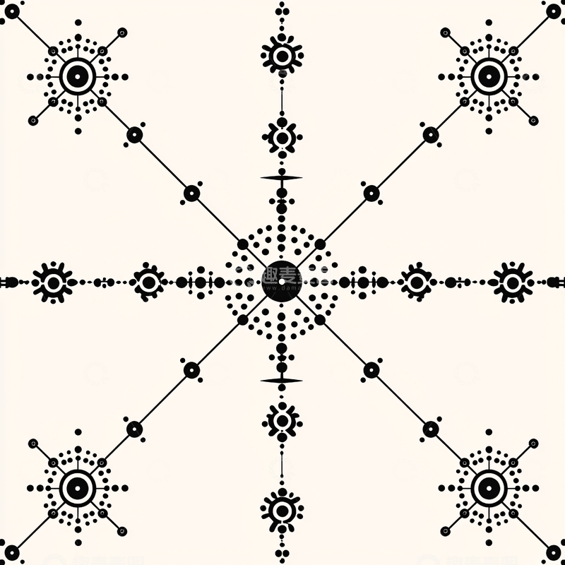 高清大图下载【趣麦麦图】对称圆形点线图案