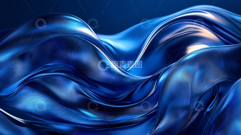 高清大图下载【趣麦麦图】蓝色丝绸质感