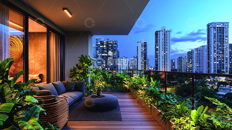 高清大图下载【趣麦麦图】夜景阳台28