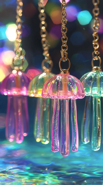 彩色水母吊坠