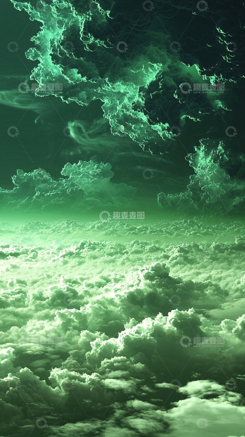 高清大图下载【趣麦麦图】绿色的云海