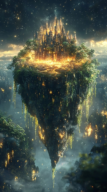 漂浮岛屿上的梦幻城堡