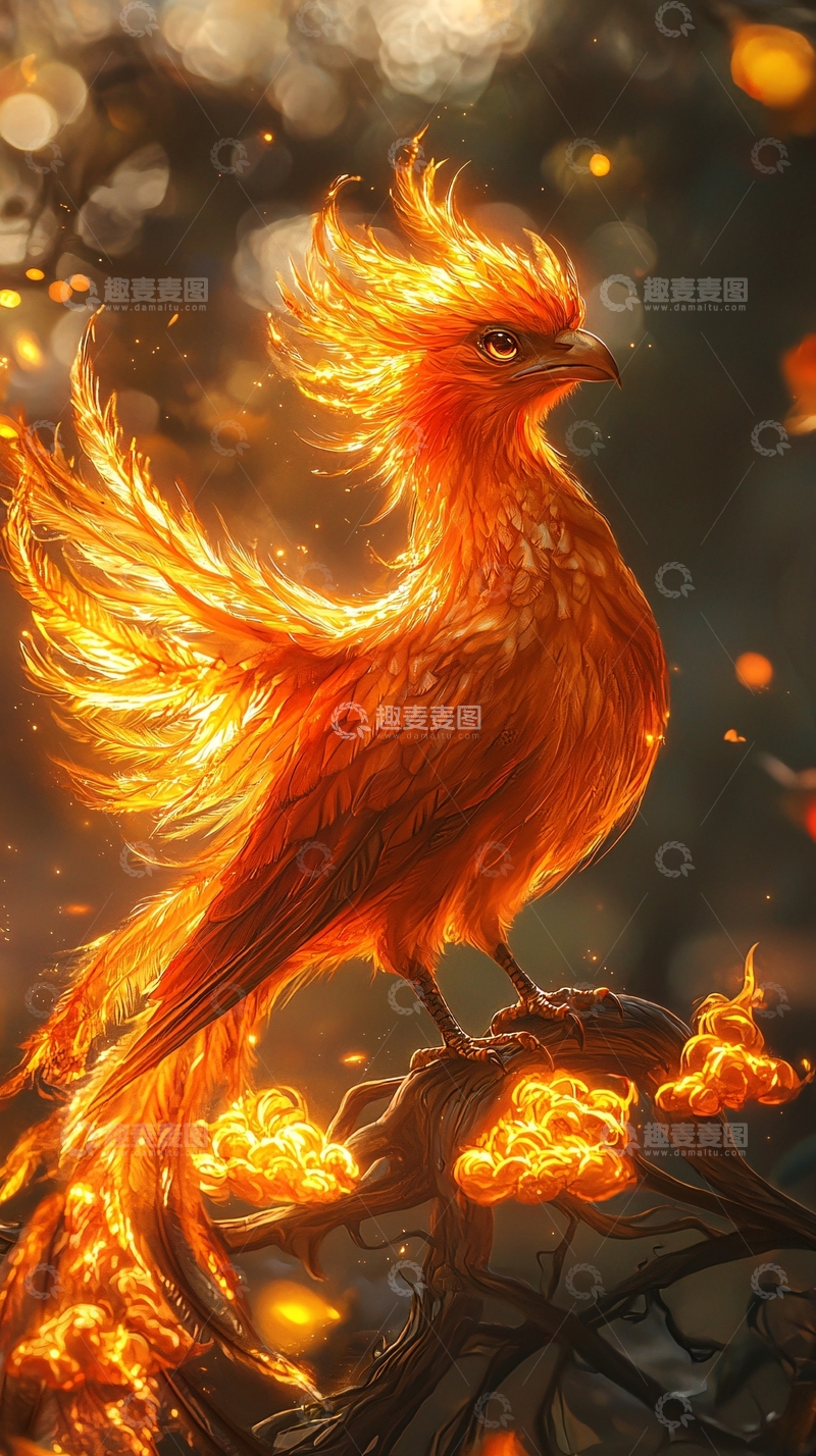 高清大图下载【趣麦麦图】火焰般的凤凰