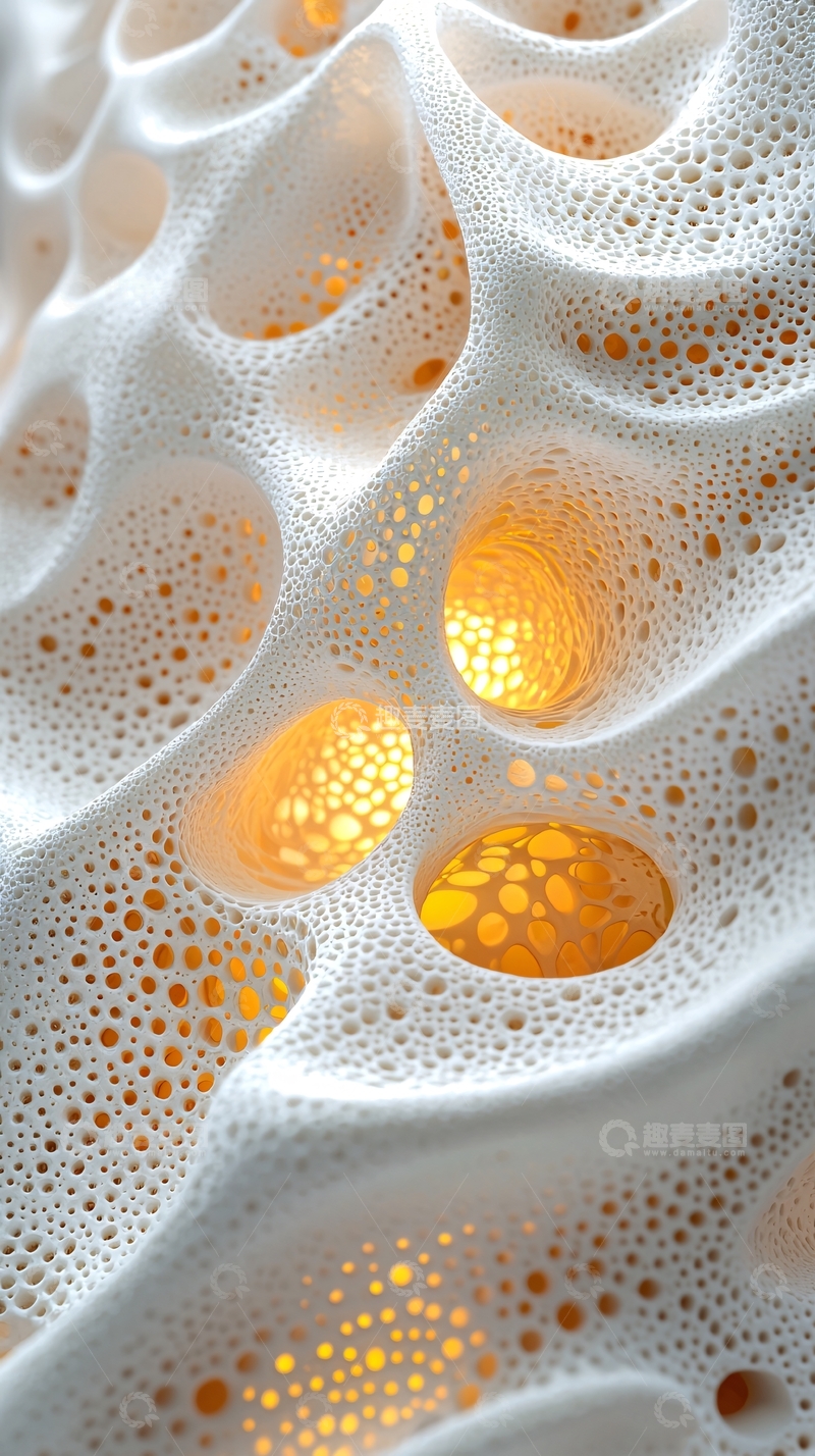 高清大图下载【趣麦麦图】白色多孔结构发光体