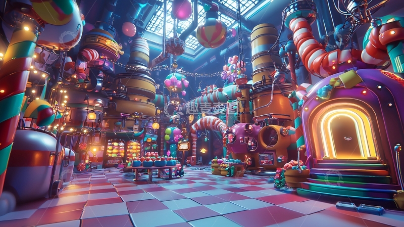 高清大图下载【趣麦麦图】糖果工厂