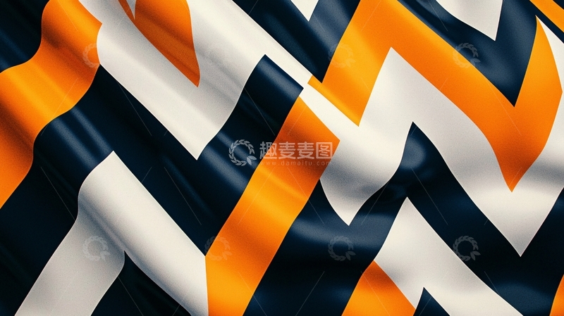 高清大图下载【趣麦麦图】橙黑白几何图案