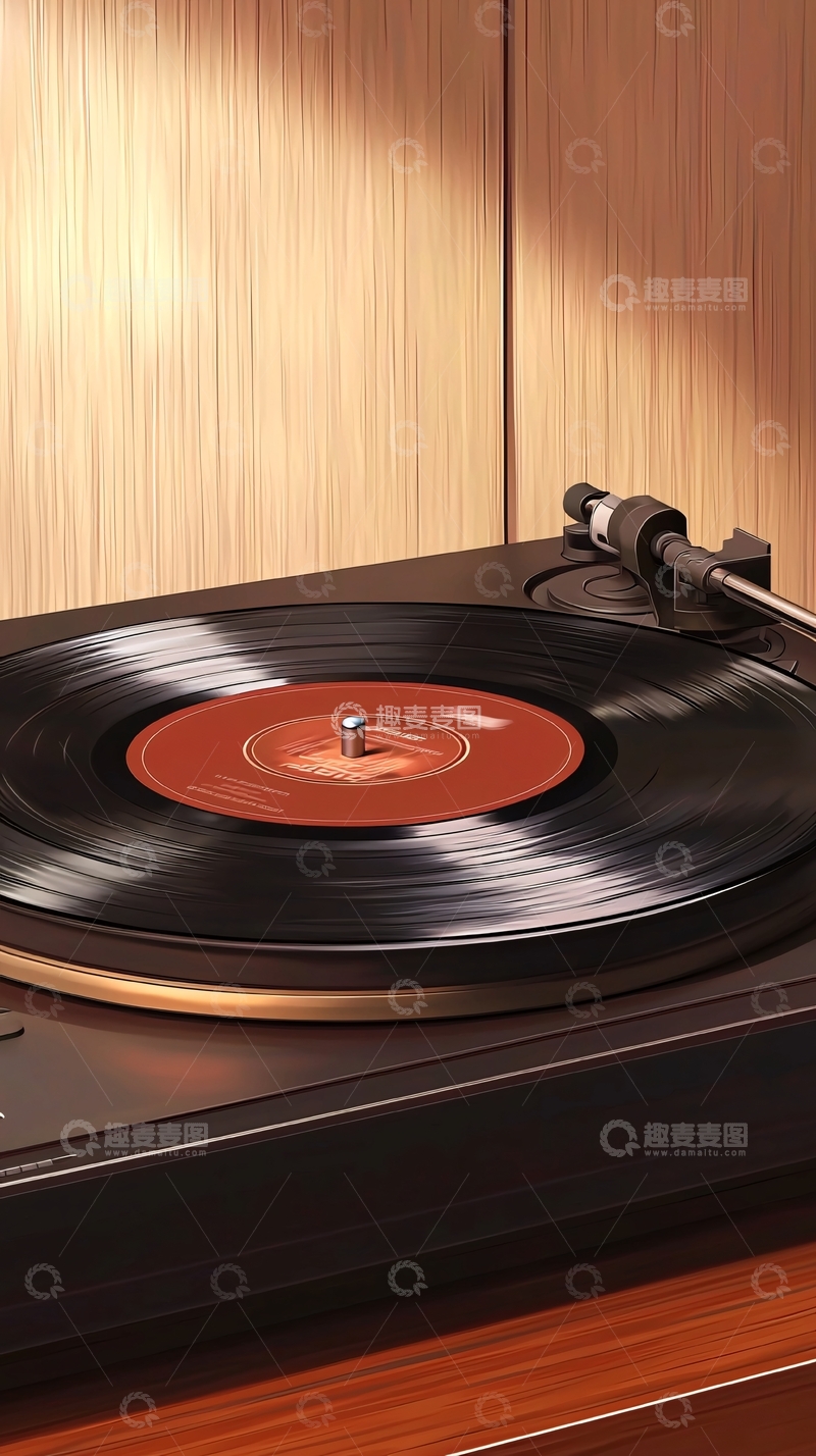 高清大图下载【趣麦麦图】黑胶唱片机