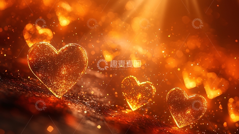 高清大图下载【趣麦麦图】火焰中透明的爱心