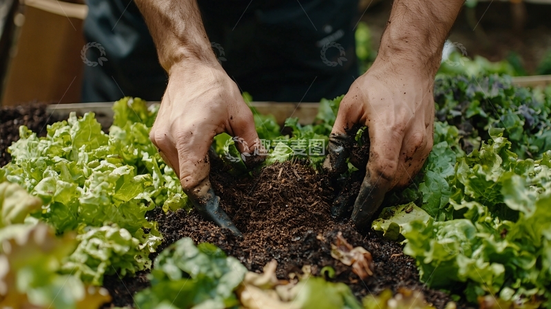 高清大图下载【趣麦麦图】双手采摘新鲜蔬菜
