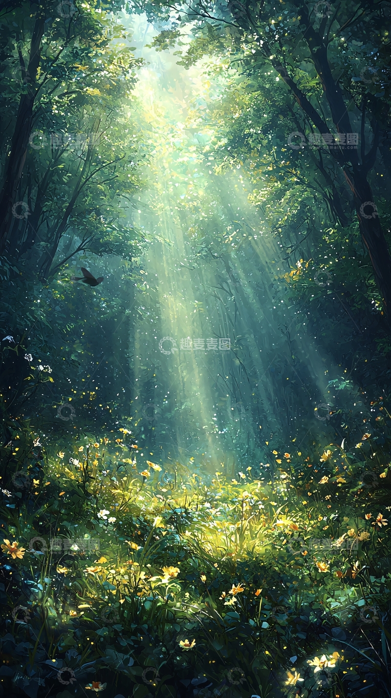 高清大图下载【趣麦麦图】森林阳光