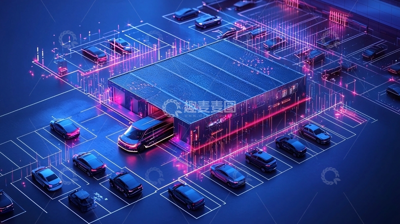 高清大图下载【趣麦麦图】停车场芯片控制车辆