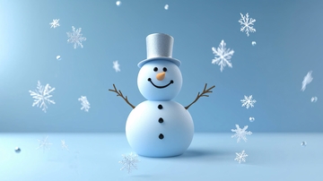 蓝色系卡通雪人