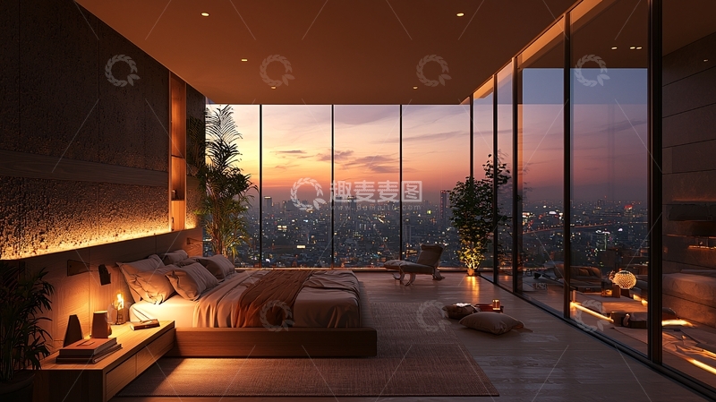 高清大图下载【趣麦麦图】现代简约卧室20