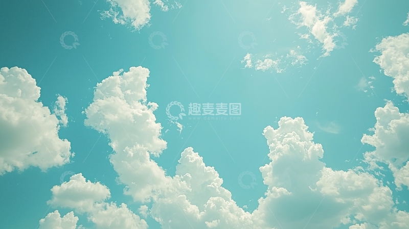 高清大图下载【趣麦麦图】蓝天白云棉花糖般